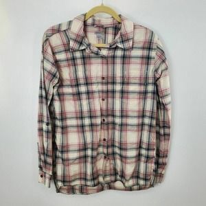Carhartt Womens Multicolor Plaid Long Sleeve Collared Shirt Size Large(12/14)